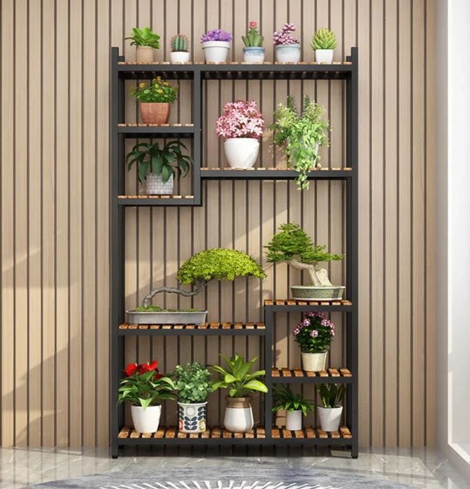 Kwietnik drewniany stojak na kwiaty dekoracja domu ogrodu salonu