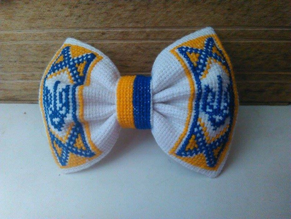 Метелик краватка бабочка, галстук крестиком, хрестиком ручної роботи