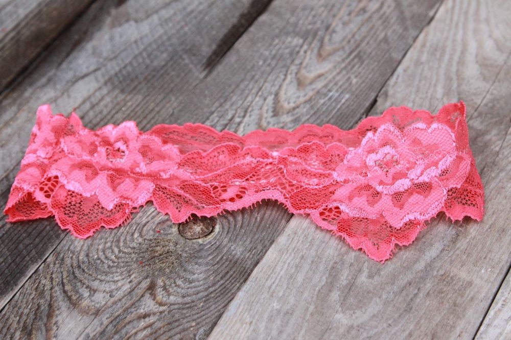 Podwiązka jasno-czerwona handmade