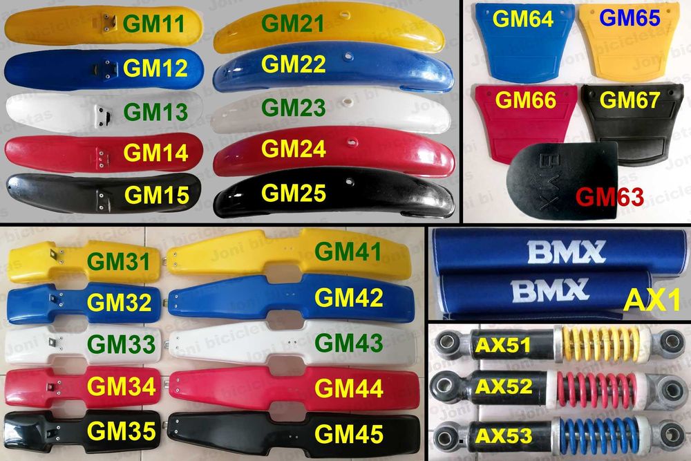 Guarda-lamas e peças de bicicleta BMX antiga
