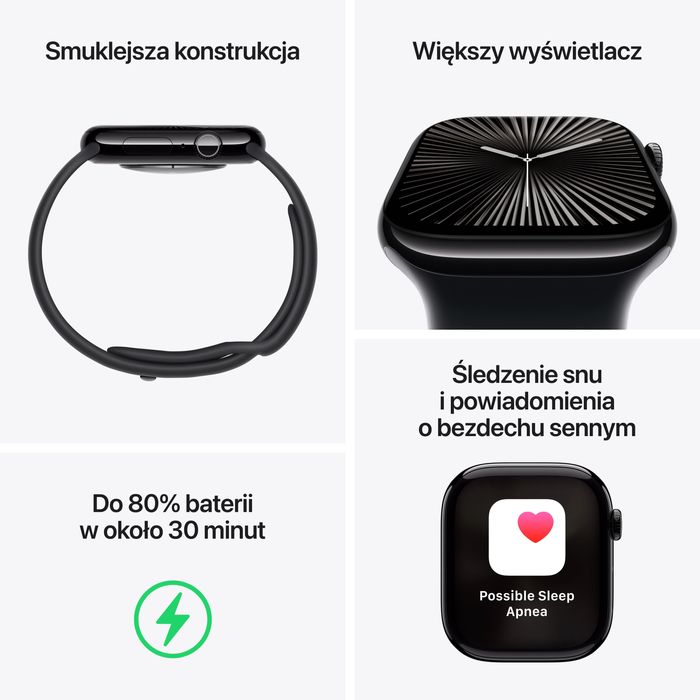 NOWY Apple Watch 10 gen. • Natural/Gray • 42 mm • CELLULAR • Tytanowy