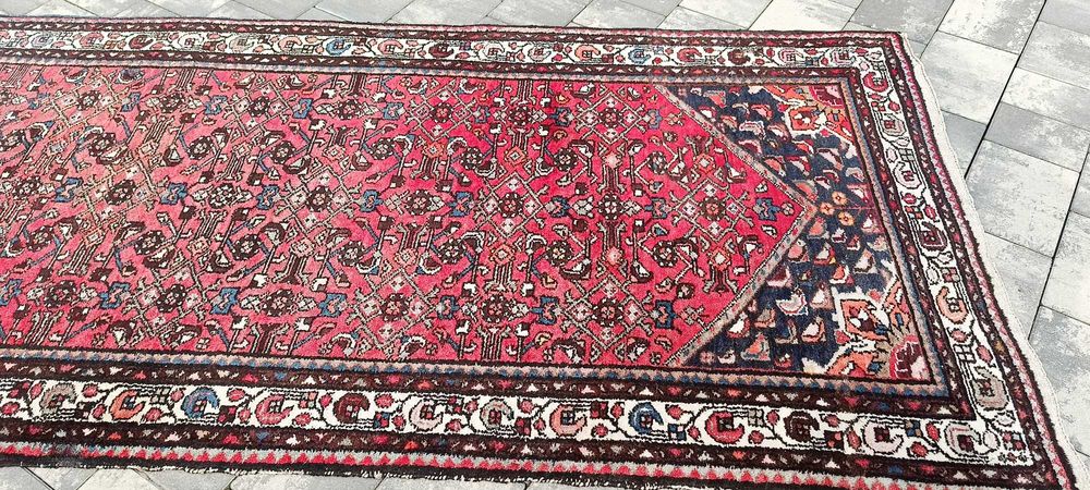 Hamadan dywan wełniany tkany ręcznie 276 x112 cm wełna perski