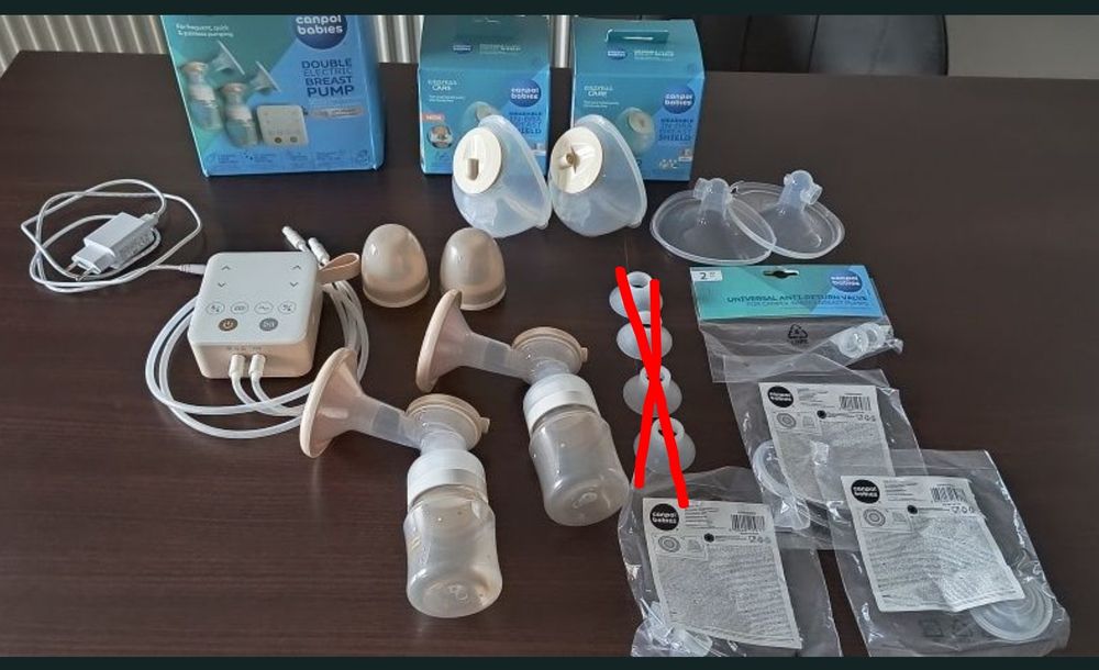 Laktator elektryczny podwójny Canpol babies express butelkowy i muszle