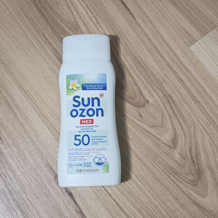 Żel 200ml przeciwsłoneczny spf 50 filtry uva uvb wodoodporny sun ozon med z rossmanna
