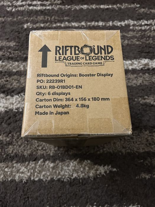 League of Legends Riftbound TGC OGN Origins 6 Booster Box Selada