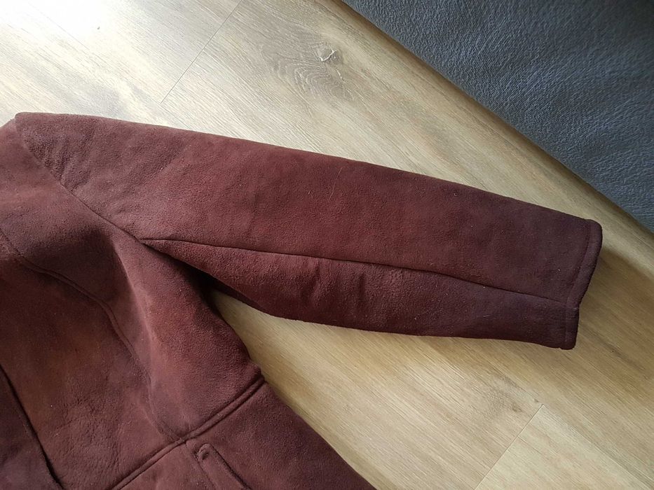 Naturalny kożuch jagnięcy baran rozmiar L/XL brązowy