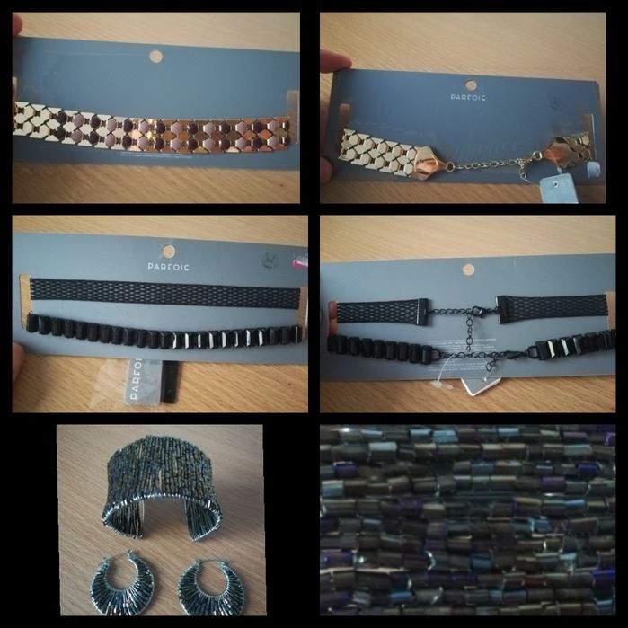 Gargantilhas e pulseira c/brincos