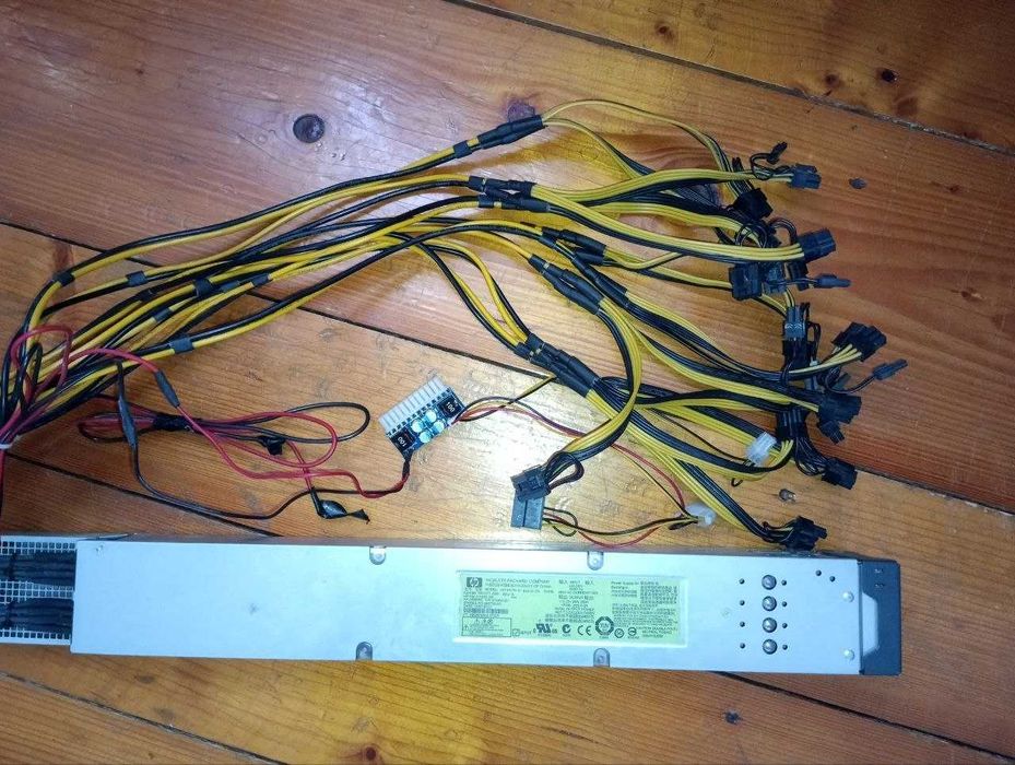 Серверний блок живлення, зелений, тихий, для майнінг ферми, лижа.