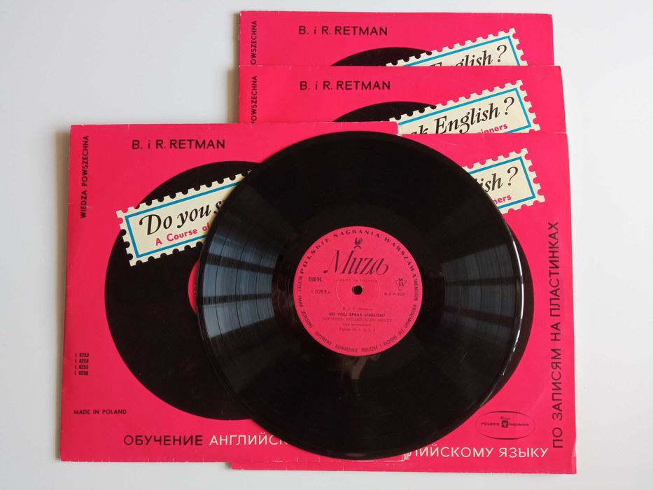 Пластинки и книги для изучения английского языка