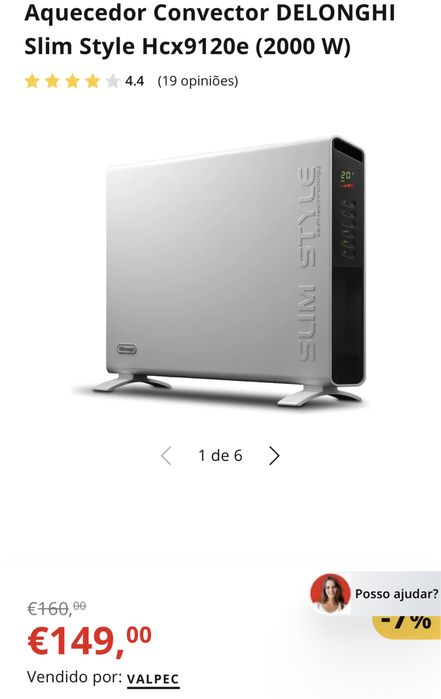 Aquecedor Convector DELONGHI Slim Style