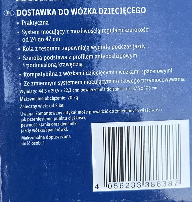 DOSTAWKA do wózka dzieciecego Lupilu