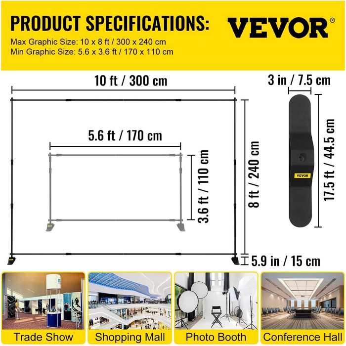 Suporte para painel de fundo publicitário, novo