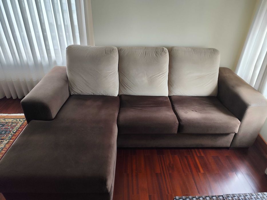 Sofá chaise longe em tecido
