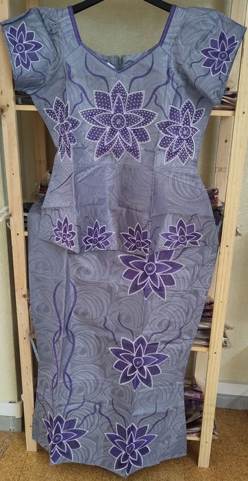 Vestido africano azul claro