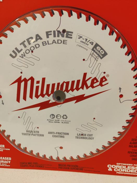 Milwaukee 48-40-0730 184/16 60Т пиляльний диск по дереву Оригінал США