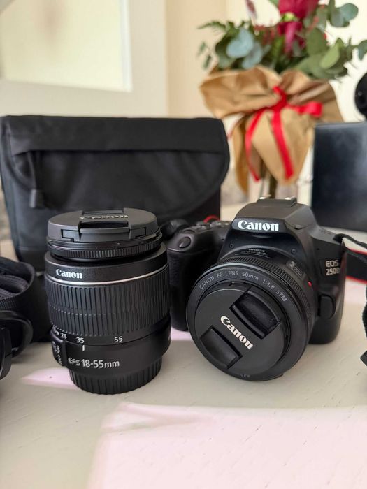 Canon 250d + 50mm 1.8 + 18-55mm