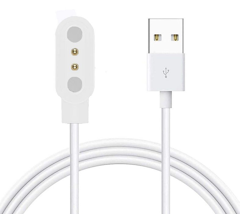 Kabel ładujący do smartwatcha – USB, nowy, uniwersalny czarny lub biał
