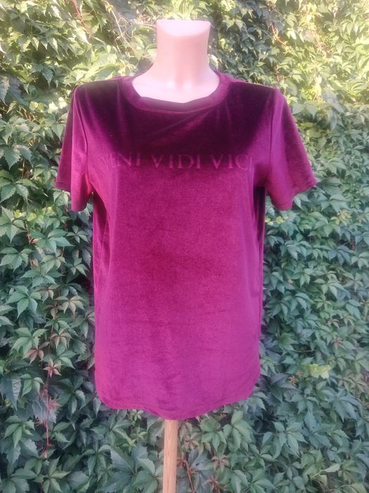 Bordowy t-shirt damski, koszulka z krótkim rękawem rozmiar M, Reserved