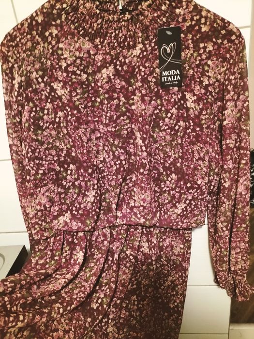 Sukienka włoska Italia Moda s/m kwiaty butik