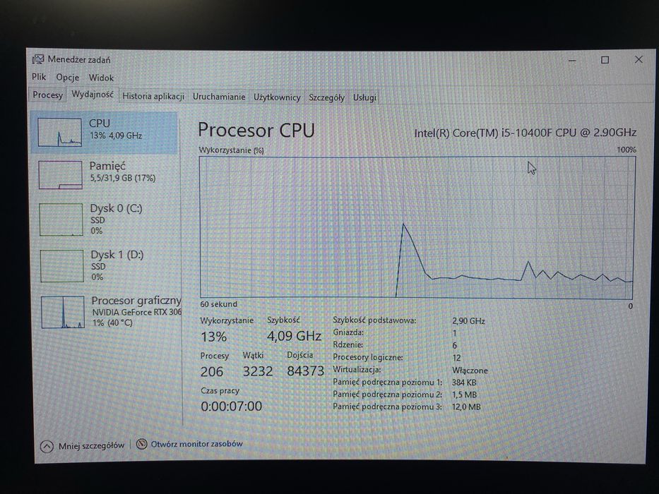 Komputer gamingowy - RTX 3060 12GB / 32GB RAMu / 1,5TB SSD / aio 360