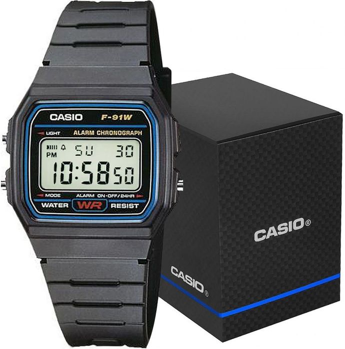 zegarek męski casio f-91w-1yeg + box