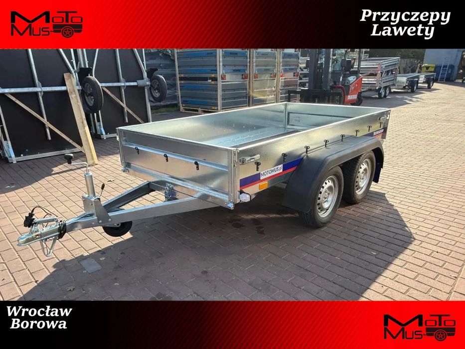 Niewiadów Przyczepa Niewiadów N426T 260x138x35cm 2 osie 750kg burty boczne 2mm Wrocław/Borowa MOTOMUS dostawa pod dom  Nowa przyczepa Niewiadów 2 oś 750kg 260x138cm Wrocław Borowa Dostawa