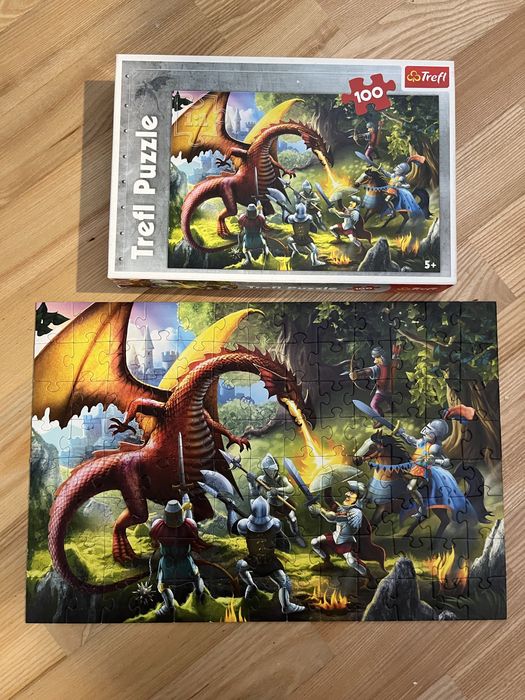 Puzzle Trefl 100 elementow Rycerze Smok