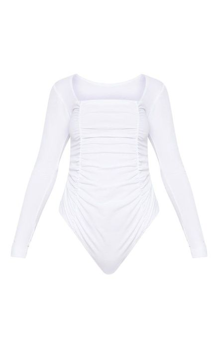 Білий боді з довшим рукавом