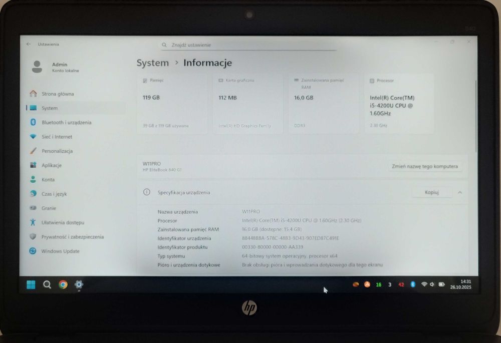 Laptop HP EliteBook 840 G1