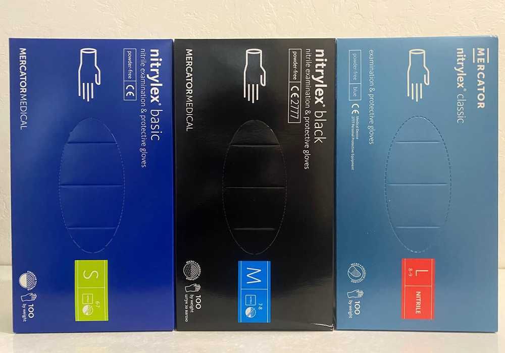 Нітрилові рукавички Mercator Nitrylex медичні перчатки нитриловые