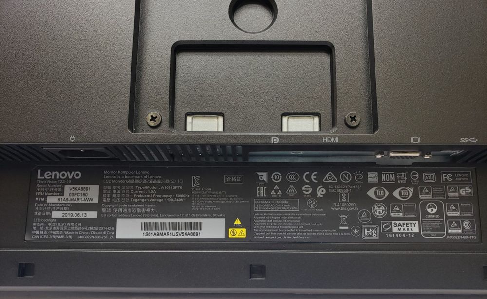 Lenovo ThinkVision T22i-10 21.5"