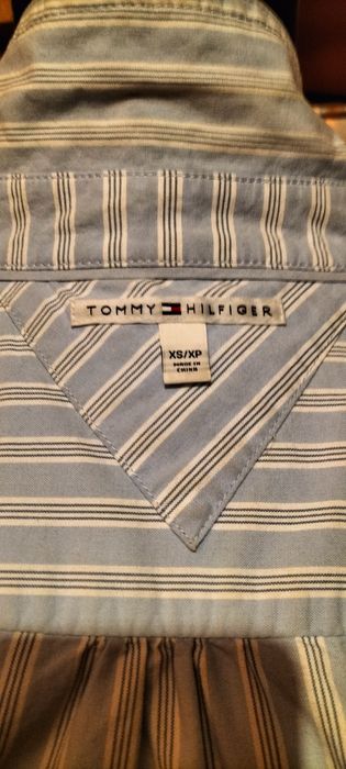 Bluzka koszula Tommy Hilfiger damska taliowana krótki rękaw napy