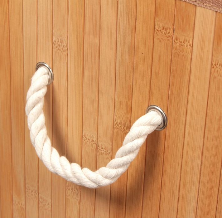 Duży Kosz Bambusowy na Pranie z Pokrywą – Pojemność 100L, Dwie Komory