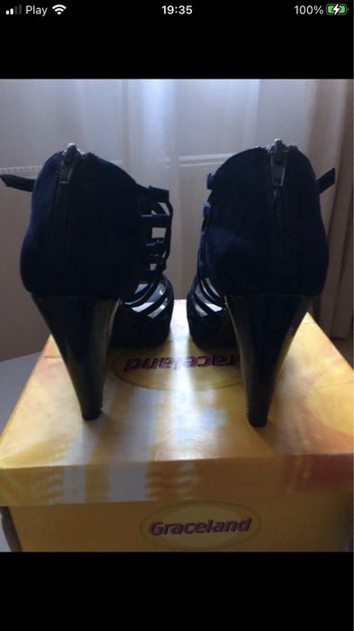 Buty na obcasie, dandaly wieczorowe na platformie