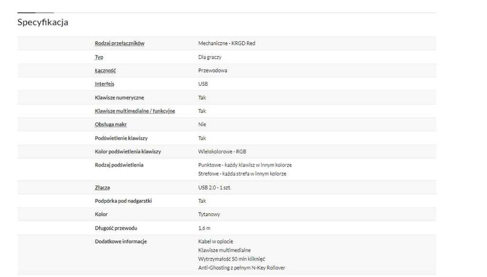 Klawiatura Ibox Aurora K-4 Mechaniczna KRGD Red