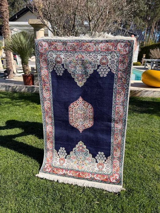 Nowy Jedwabny r. tkany dywan perski GHOUM / Qom 145x78 galeria 10 tyś