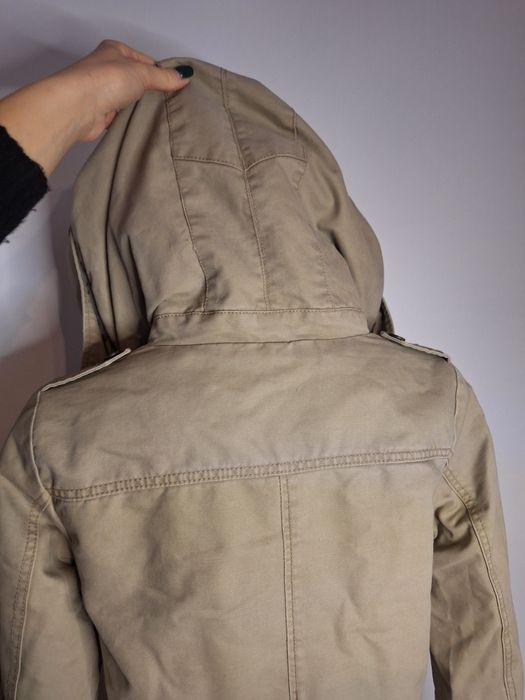 Gruba ciepła zimowa kurtka parka S