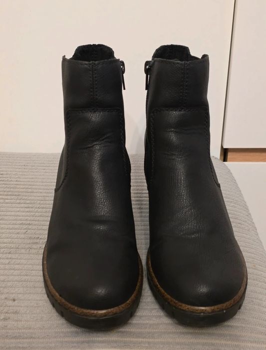 Botki Rieker obcas 40 czarne