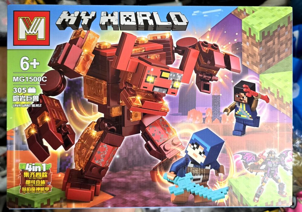 Klocki Minecraft Golem Lawa Gigant kompatybilne z Lego klocki Minecraft strażnicy netheru klocki Minecraft strażnik Netheru