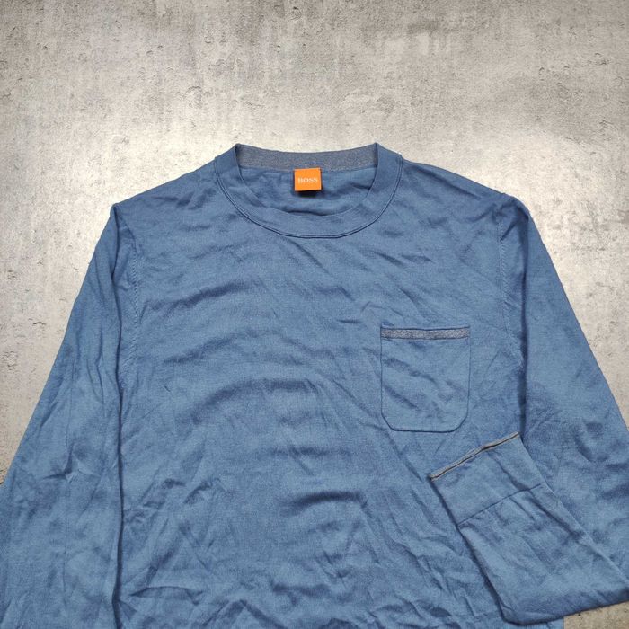 MĘSKI PREMIUM Lekki Sweterek Longsleve Bluzka Hugo Boss Orange Jedwab!
