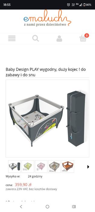 Duży wygodny kojec dla dziecka