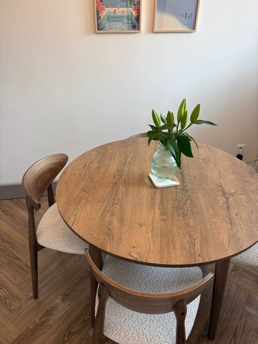 ZESTAW Stół FI 100 + 4x krzesło drewniane