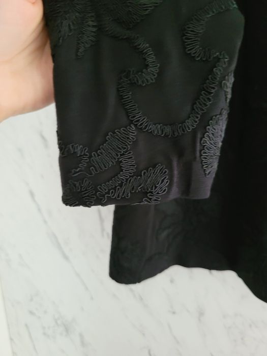 Bluza 34 XS bluzka oversize z kwiatami haft 3D rękawy ¾ minimalizm