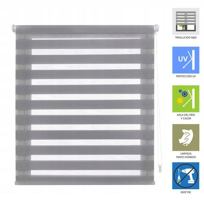 Roleta Regulowana Dzień Noc Blindecor Szara 77 Cm X 180 Cm