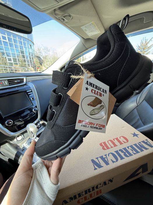 Текстильні кросівки 36-44 на липучках Amercan club