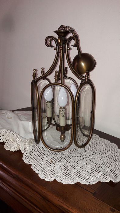 Metal and Glass Ceiling Lamp