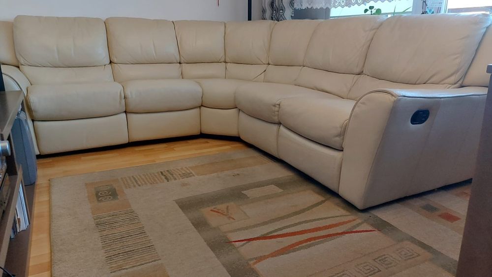 Narożnik skora naturalna, gruba,, skórzany, 2x relax, duzy.