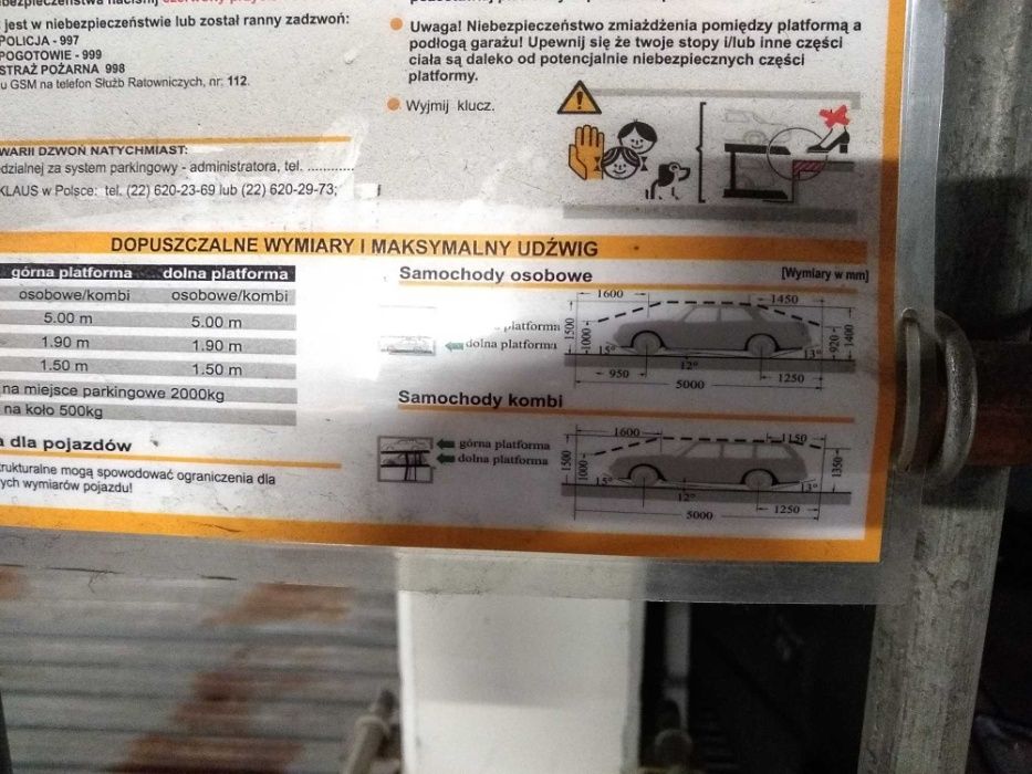 Garaż - miejsce parkingowe na platformie