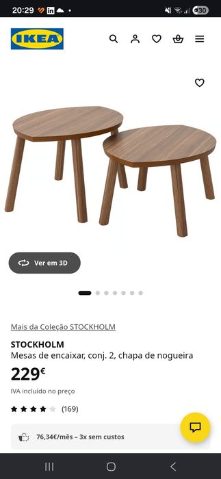 Mesa de centro ou lateral Ikea