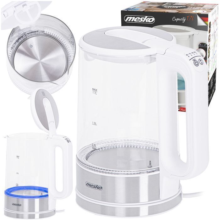 Czajnik elektryczny szklany z regulacją temperatury MS 1301w 1,7 L